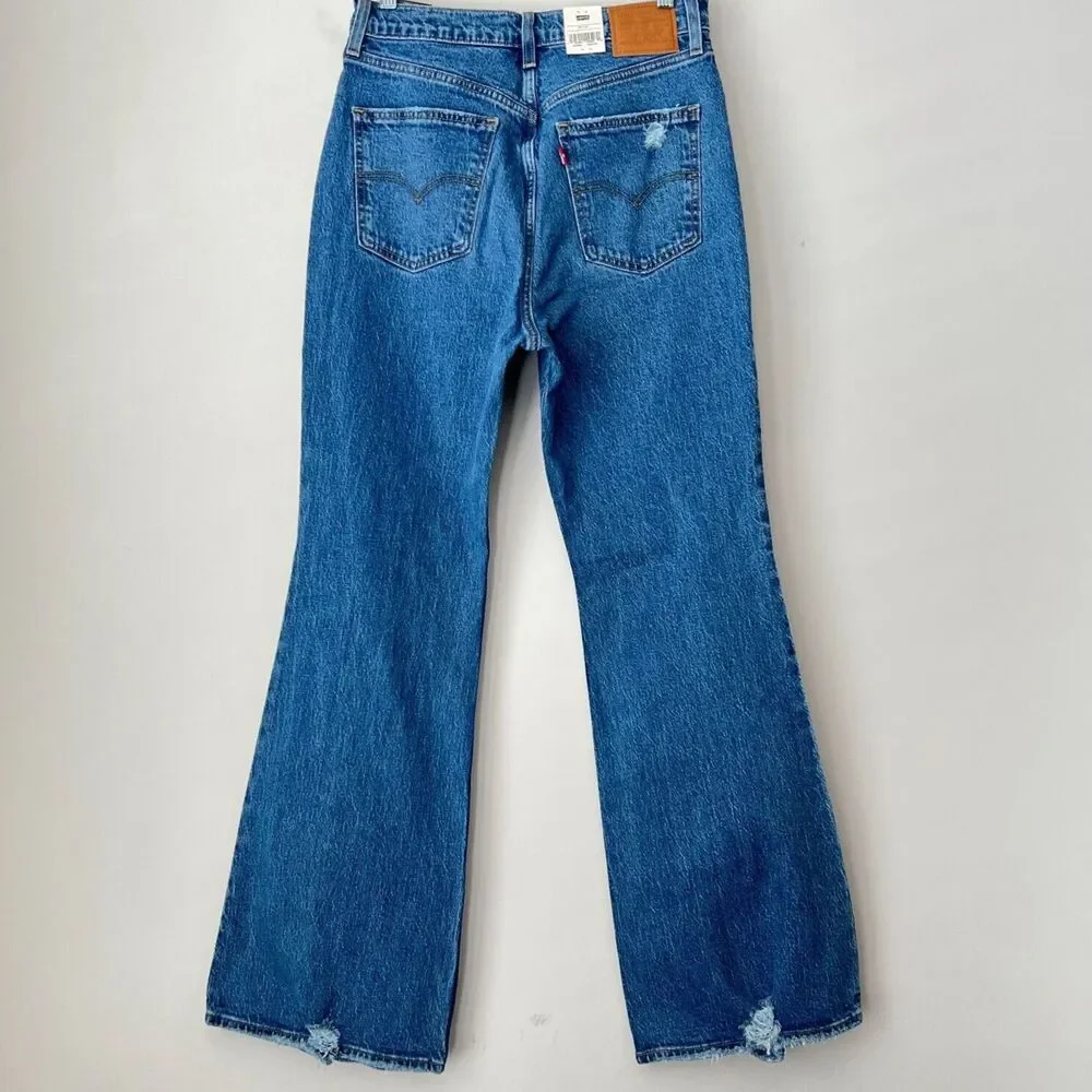 Levi's Premium 70s High Flare Distressed Jeans Blue 29